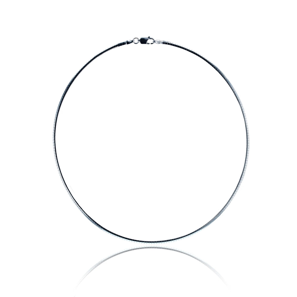 Sizeterling Sizeilver Sizeilver Plated & Anti-Tarnish 2.40mm 024 Cubetto Omega 20" Chain