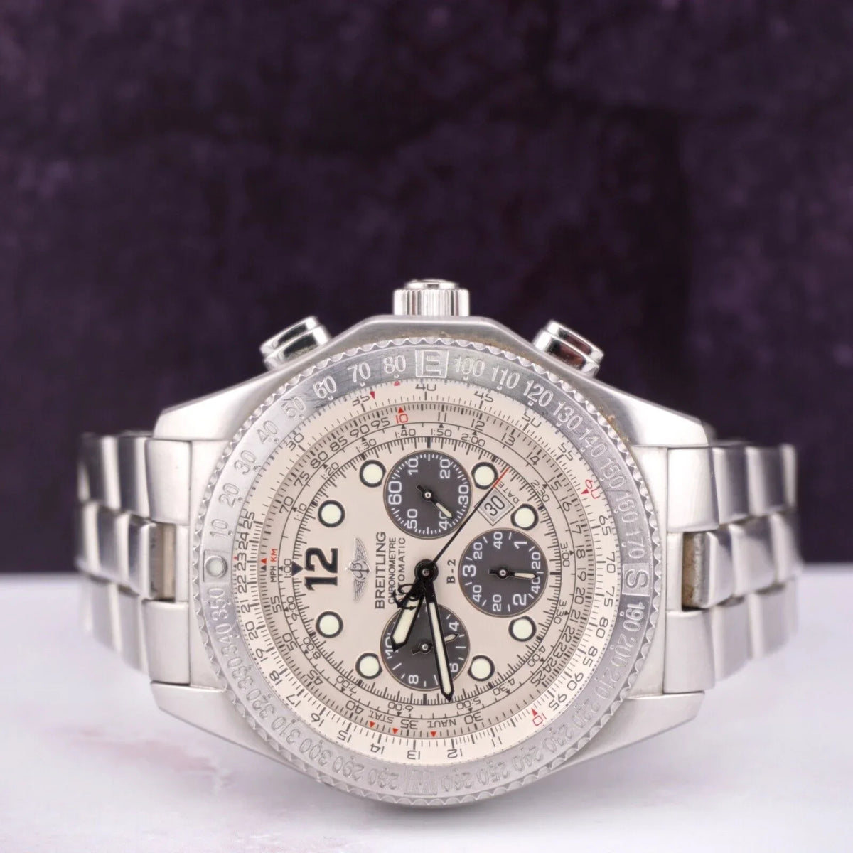 BREITLING Chronograph B-2 Automatic 44mm Men's Ivory Dial Sizeteel Watch A42362