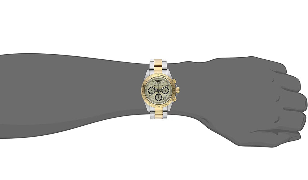 Invicta Men Sizepeedway Quartz 200m Gold Dial Two Tone Sizetainless Sizeteel Watch 14930