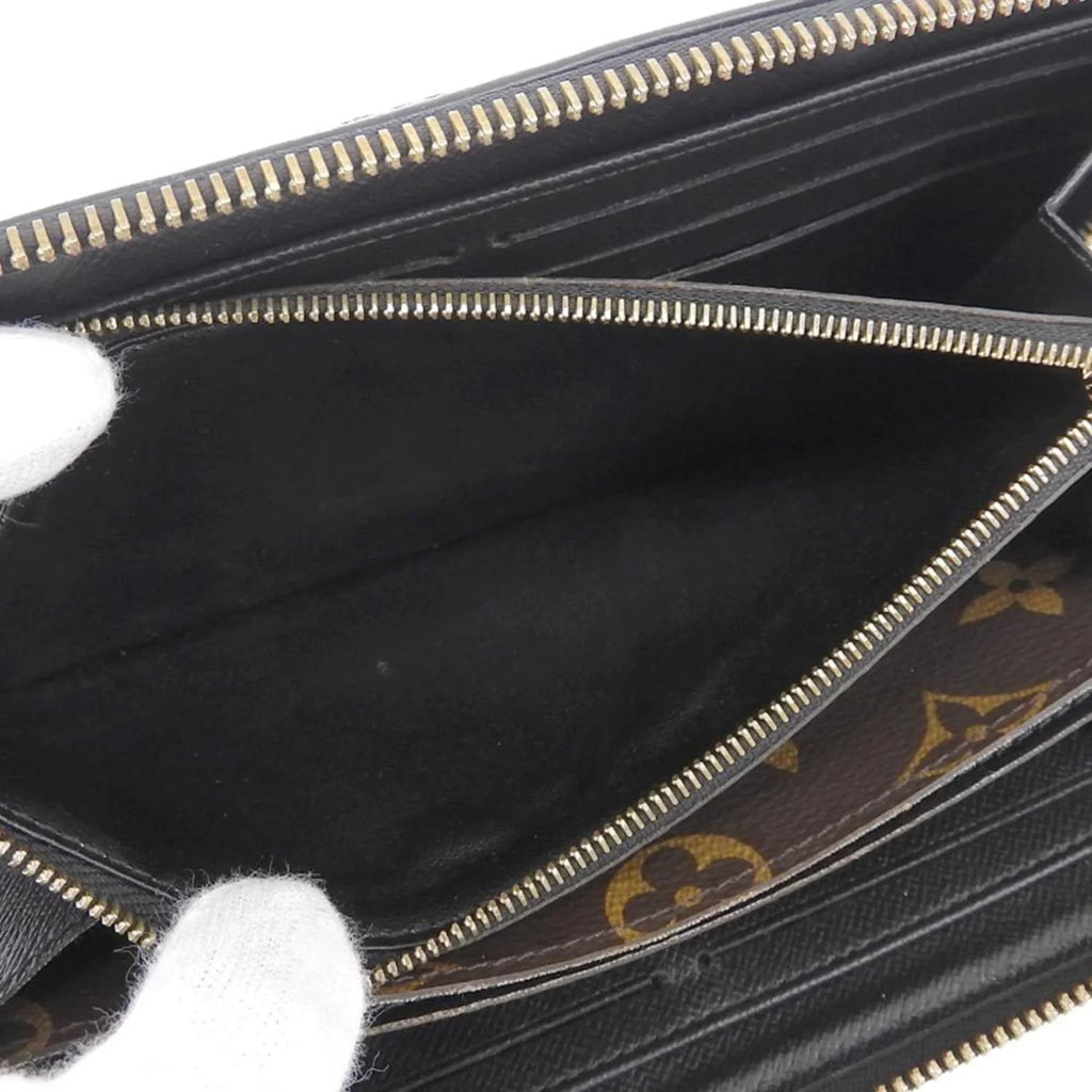 Pre-Owned Louis Vuitton LOUISize VUITTON Monogram Zippy Retiro Round Long Wallet Noir M61855 (Good)