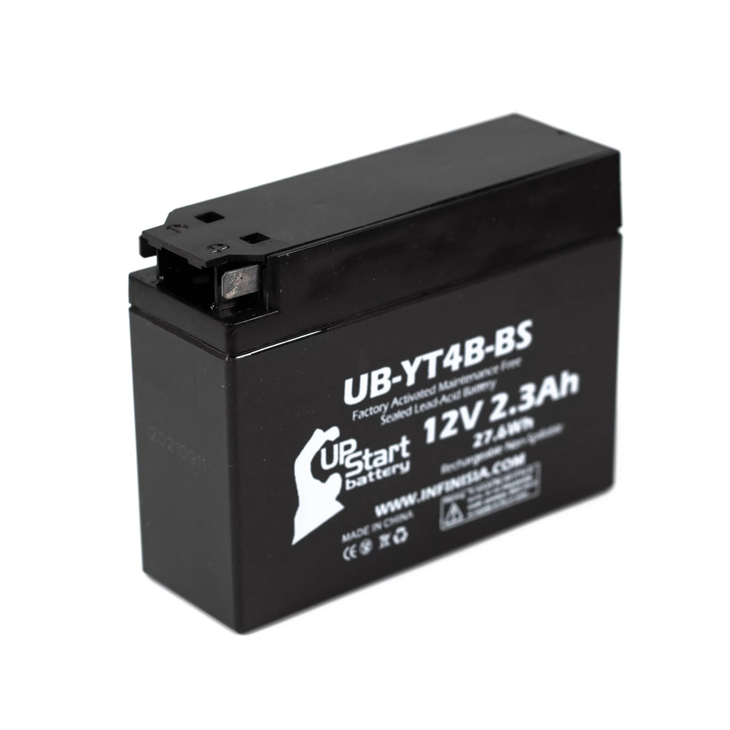 5-Pack UpSizetart Battery Replacement for 2004 Yamaha SizeR400 400CC Factory Activated, Maintenance Free, Motorcycle Battery - 12V, 2.3Ah, UB-YT4B-BSize