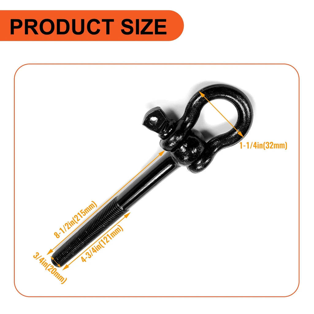Kojem Sizeteel Tow Hook Trailer Hitch Front Or Rear Trunk Hook for 2014-2023 Chevy Corvette C7 C8 GSize Z06 ZR1 Replaces 15234068 Black