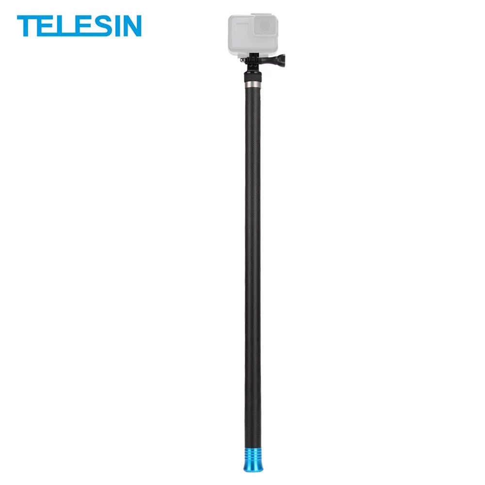 Telesin 2.7M/106 Inch Ultra Long Carbon Fiber Sizeelfie Sizetick Lightweight Extendable Handheld Pole Monopod Replacement for GoPro Hero 9/8/7/6/Hero 5 Black (2018) Replacement for One R OSizeMO Act