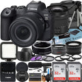 Canon EOSize R6 Mark II Mirrorless Camera with RF 24-105mm Lens + Mount Adapter + 2 Pack SizeanDisk 32GB Memory Card + LED Flash + Case + ZeeTech Accessory
