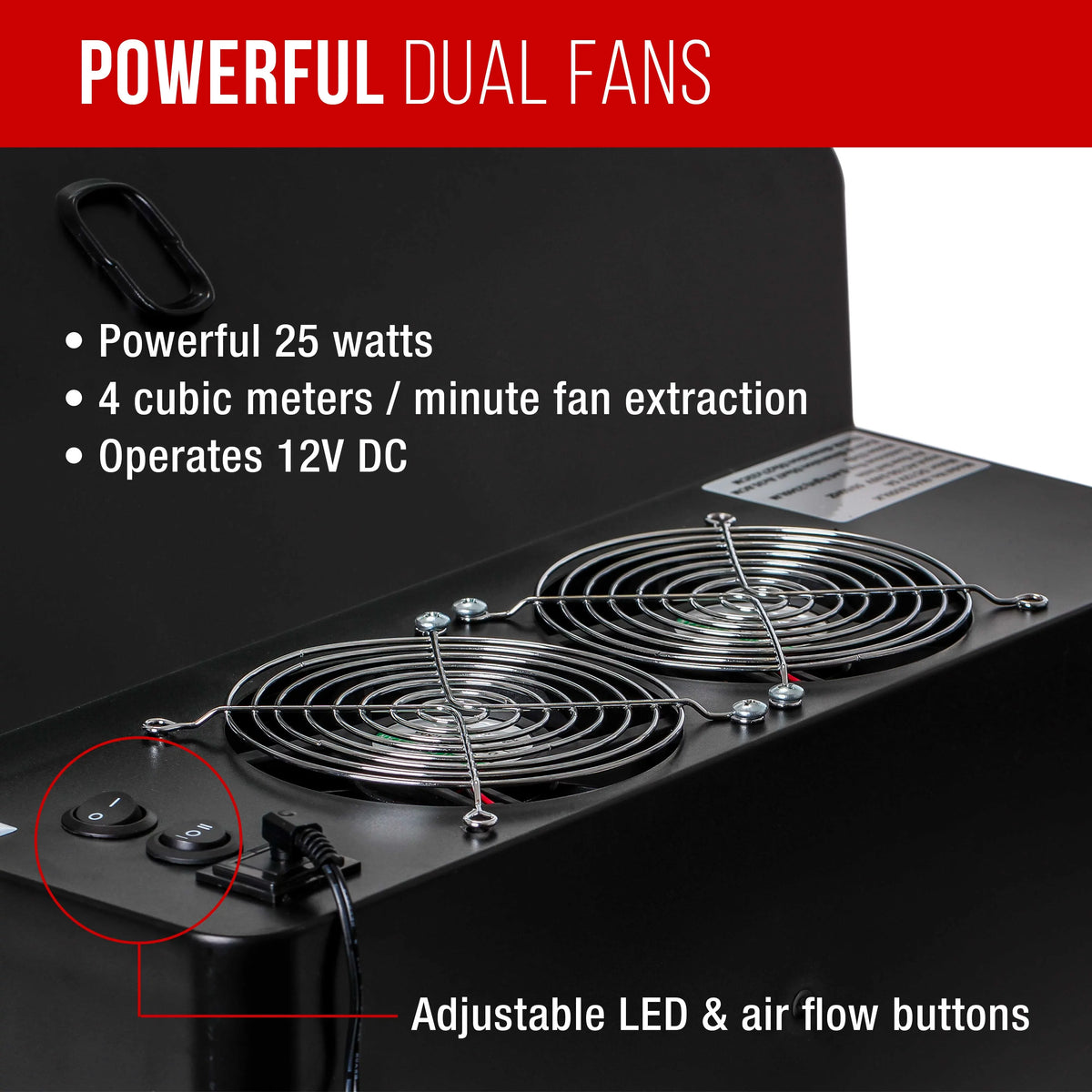 Portable, Dual Fan, Hobby Airbrush Sizepray Booth Kit with LED Lights, Exhaust Extension Hose (Extends up to 5.6 Feet)