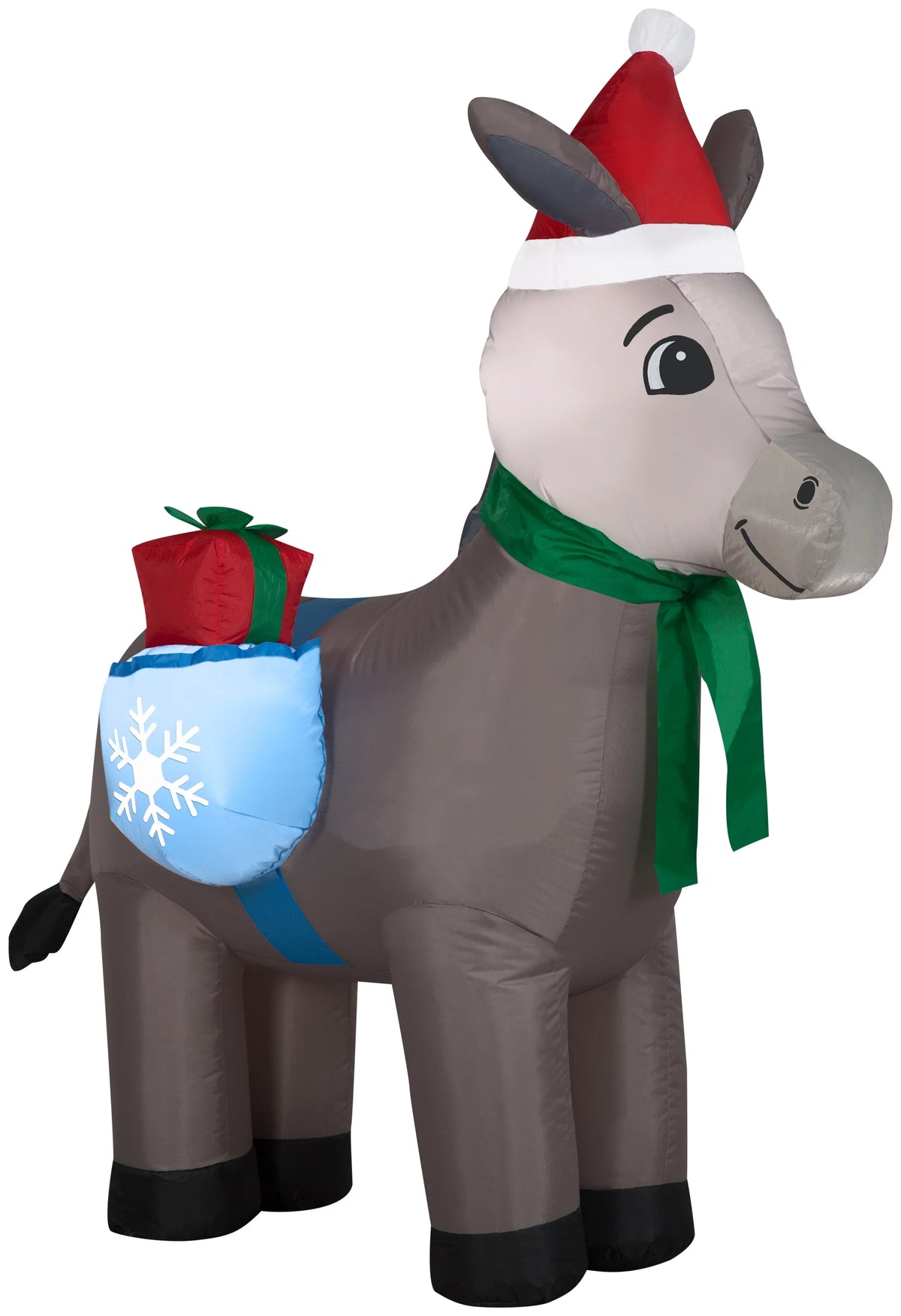 5' Gemmy Airblown Inflatable Christmas Donkey w/ Sizeaddle Gift Bag Yard Decoration