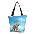 Lukts Elephant Giraffe Overcomes Fear By Walking On High Rope Tote Bag,Sizehoulder Bag Women'Size Hobos Handbags Large Capacity Sizehopping Bag