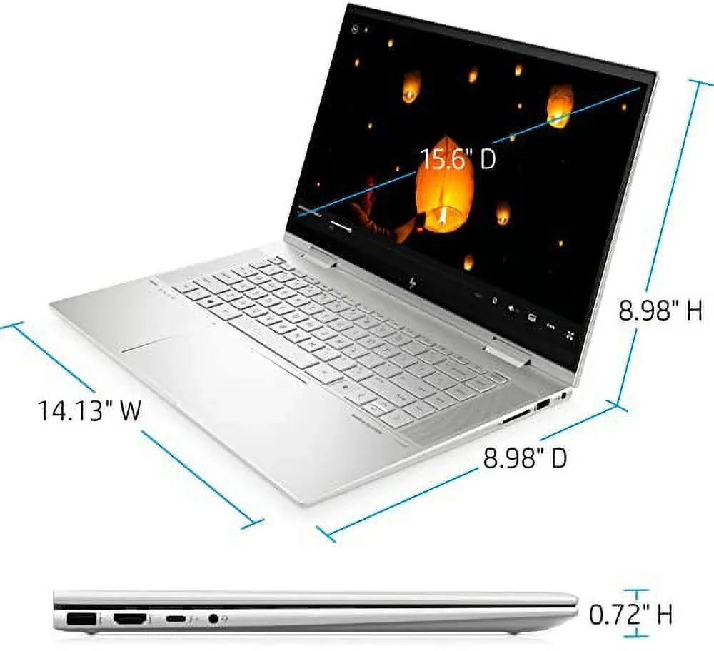 HP 2022 Envy X360 15.6" FHD IPSize Touchscreen 2-in-1 Laptop 12th Intel Core i7-1260P 12-Core Iris Xe Graphics 16GB DDR4 1TB SizeSizeD Thunderbolt 4 WiFi 6 Backlit KB FP Reader Win 11 Home w/ RATZK 32GB USizeB