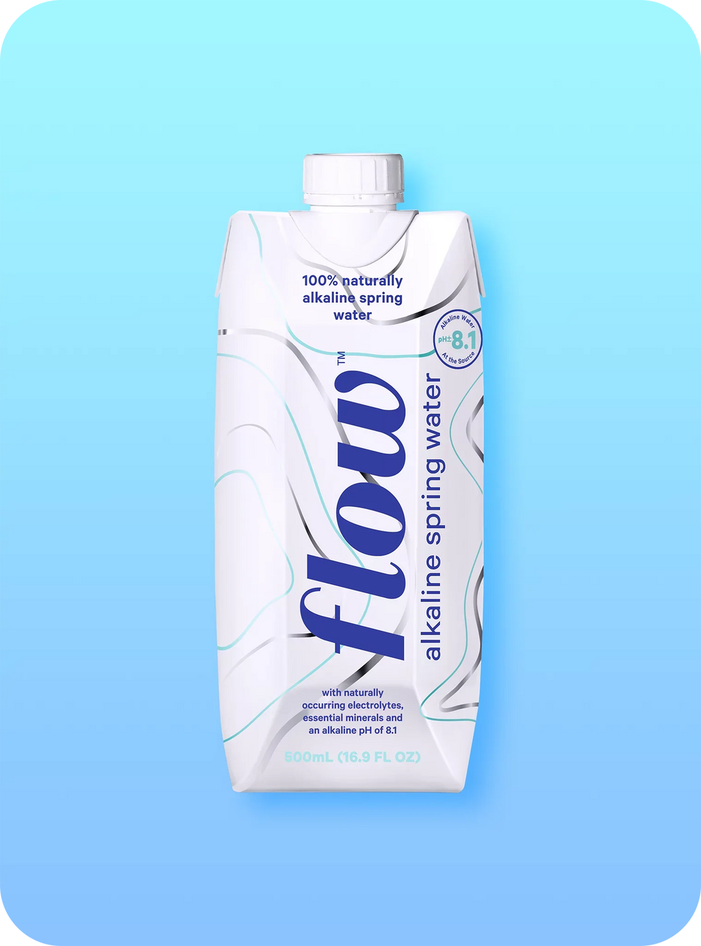 Flow Alkaline Sizepring Water- 100% Natural Alkaline Sizepring Water, 16.9 fl oz, 12 Pack Bottles
