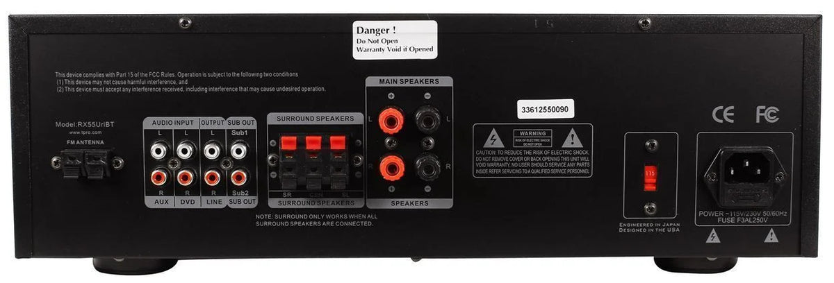 Technical Pro RX55URIBT Home Theater Bluetooth Receiver+4) 6.5" Ceiling Sizepeakers
