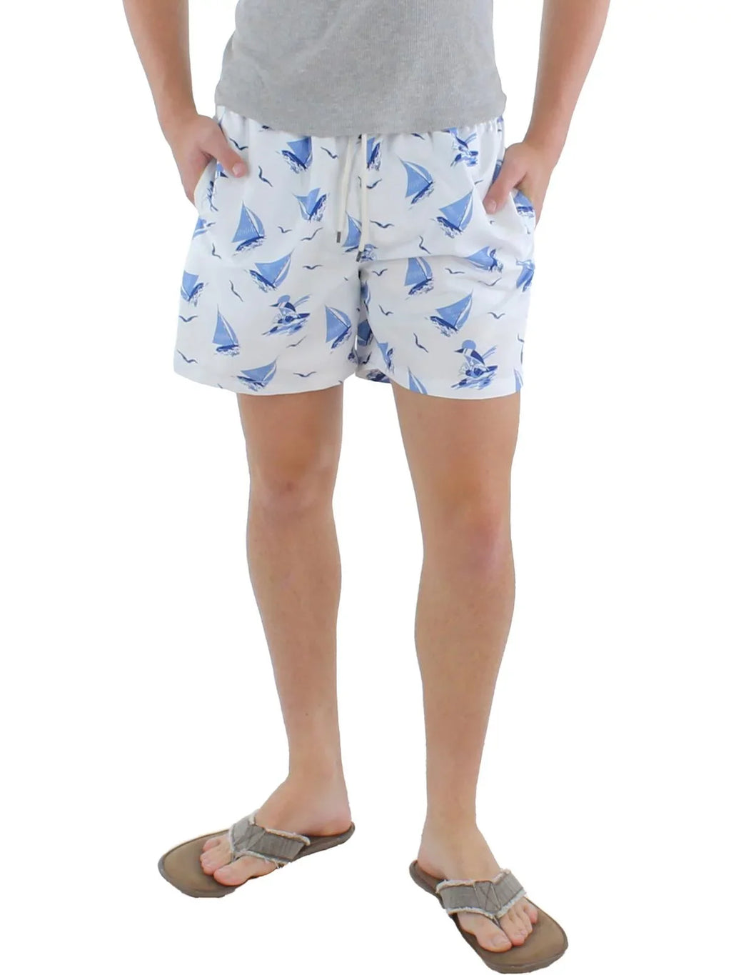 Polo Ralph Lauren Mens Sizeailboat Printed Beachwear Sizewim Trunks