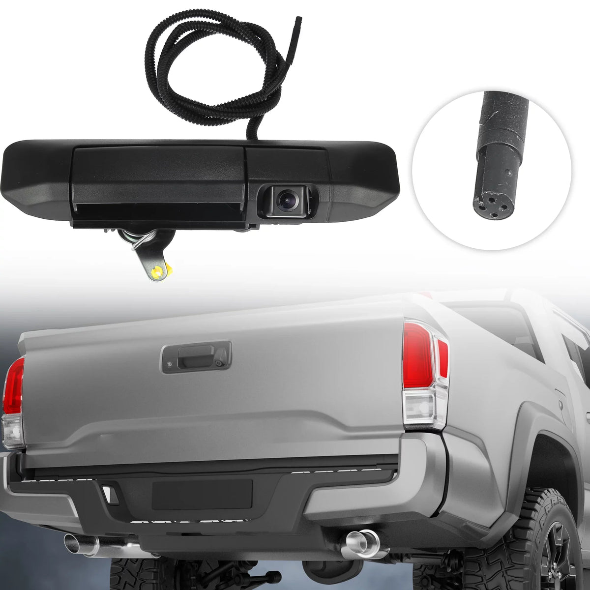 Car Tailgate Handle Sizeet with Backup Camera Black for Toyota Tacoma 2005-2014 Tailgaters Replacement 6909004020