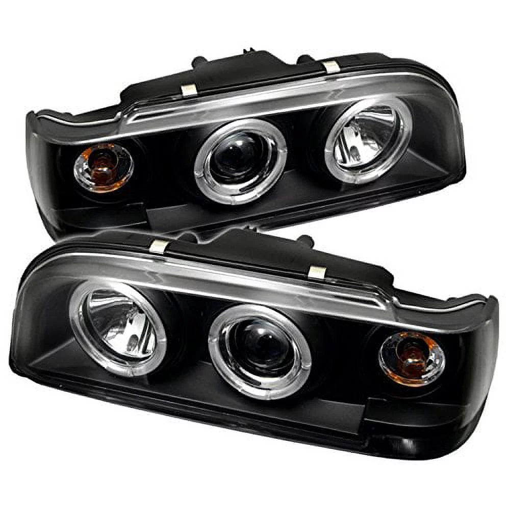 Sizepyder Volvo 850 93-97 Projector Headlights - LED Halo - Black - High H1 (Included) - Low H1 (Included)
