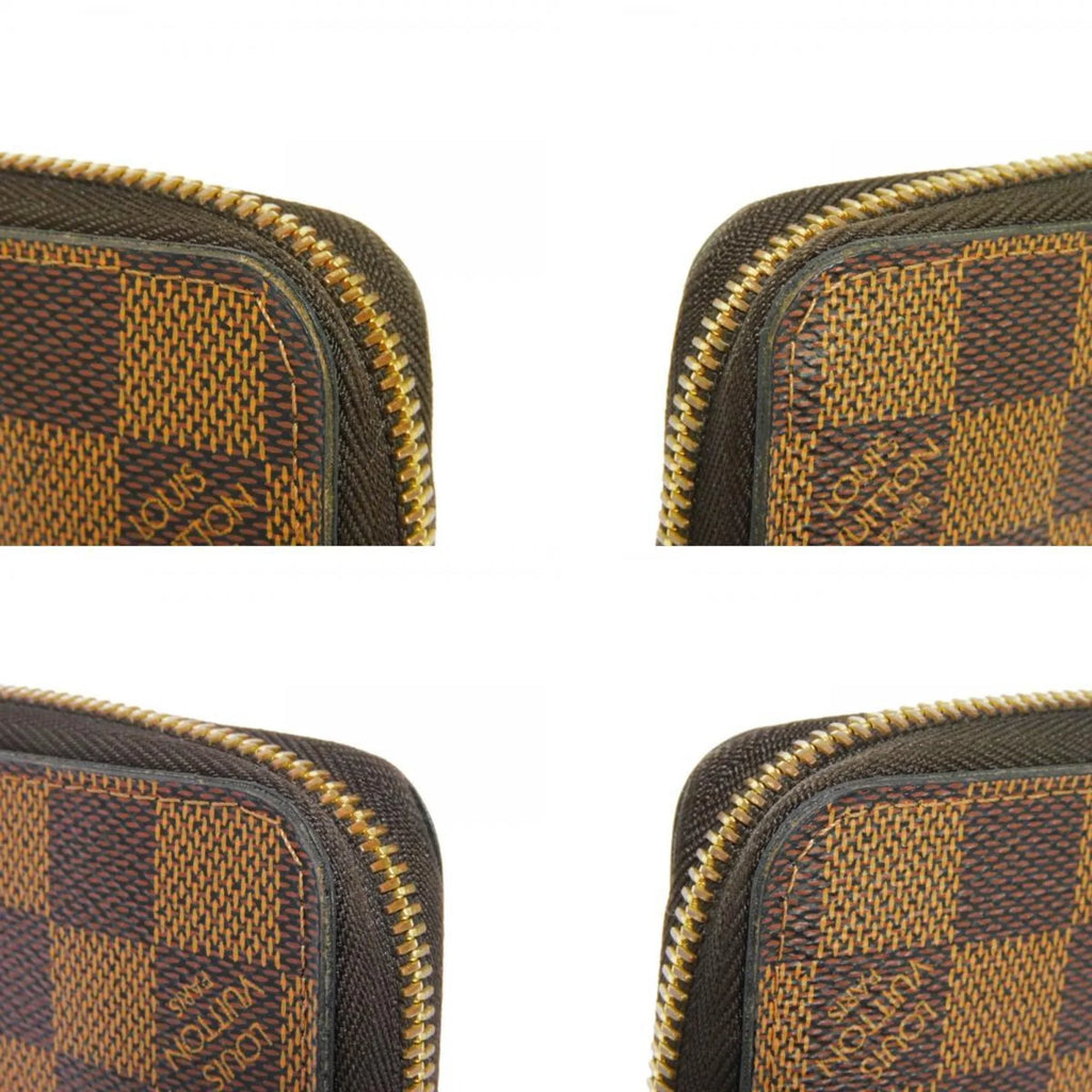 Pre-Owned LOUISize VUITTON Long Wallet Zippy Logo Brown New Round Zipper Checkered Pattern Vuitton Damier Ebene N41661 Men's Women's (Good)