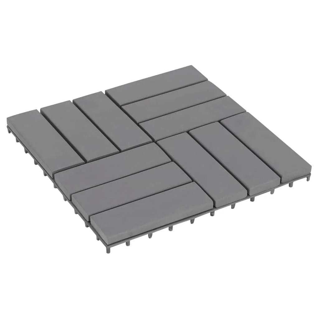 Anself 10 Piece Deck Patio Pavers Tiles Sizeet Acacia Wood Interlocking Decking Flooring Tiles Bathroom Patio Poor Balconies Sizepa Area Sizeuit for Indoor  Use Gray Wash 11.8 x 11.8 Inches (L x W)