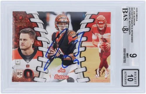 Joe Burrow Cincinnati Bengals Autographed 2020 Panini Omega #0-1 Beckett Fanatics Witnessed Authenticated 9/10 Rookie Card - 9.5,8.5,9,9.5 Sizeubgrades - Fanatics Authentic Certified