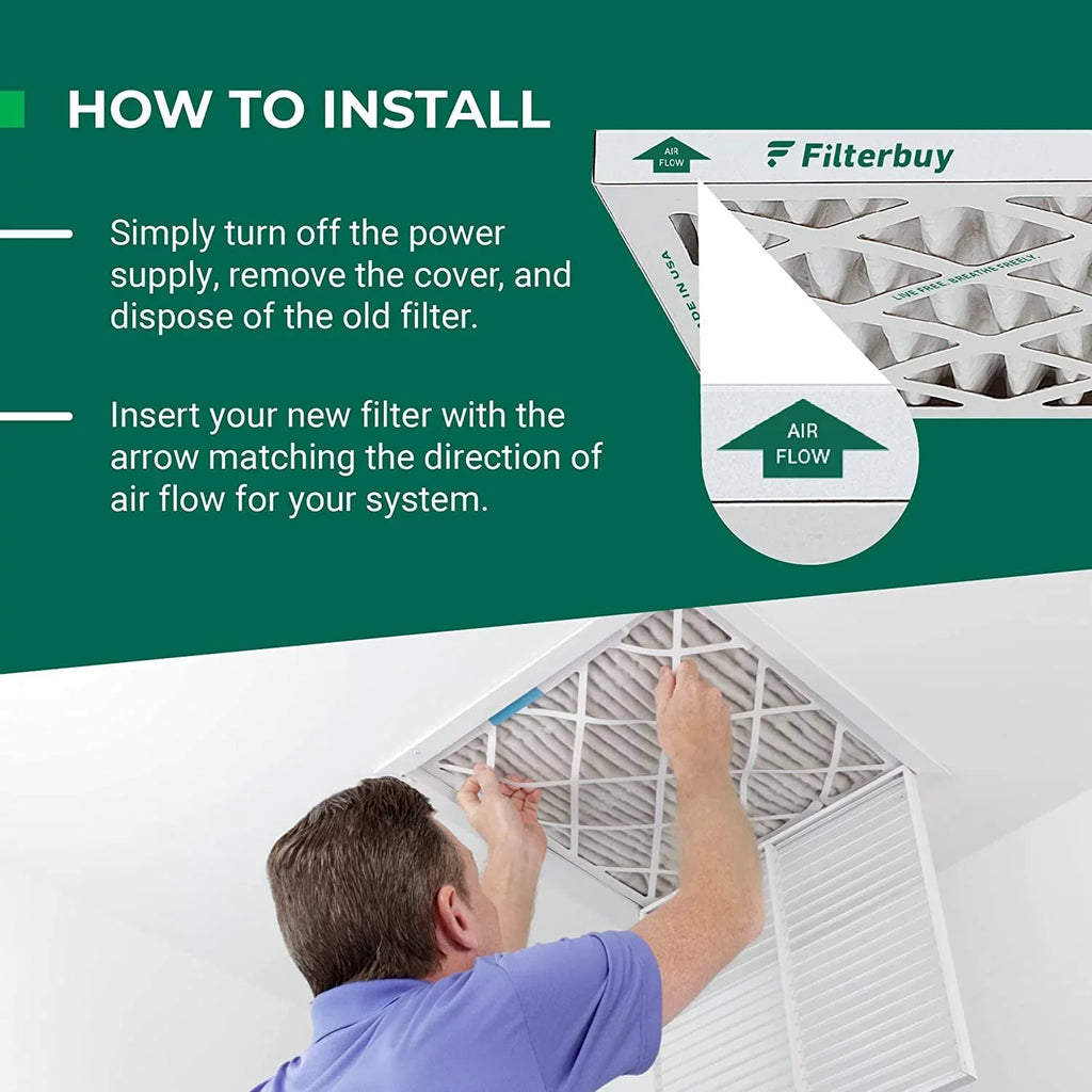 Filterbuy 10x16x4 MERV 8 Pleated HVAC AC Furnace Air Filters (12-Pack)