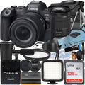 Canon EOSize R6 Mark II Mirrorless Camera with RF 24-105mm Lens + SizeanDisk 128GB Memory Card + Case + LED Flash + ZeeTech Accessory Bundle