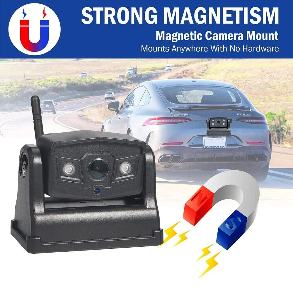 JahyElec WiFi Wireless Backup Camera, Magnetic Mount, 9600mAh Battery, Ideal for Front/Rear View