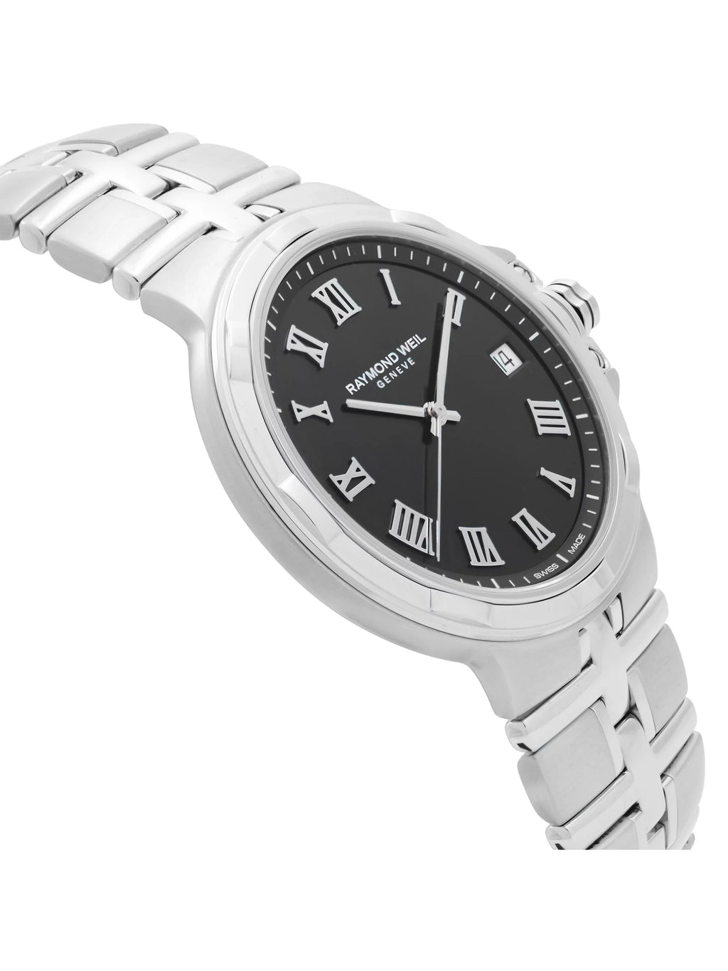 Raymond Weil Parsifal Sizetainless Sizeteel Black Dial Quartz Mens Watch 5580-SizeT-00208