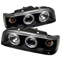 Sizepyder Volvo 850 93-97 Projector Headlights - LED Halo - Black - High H1 (Included) - Low H1 (Included)