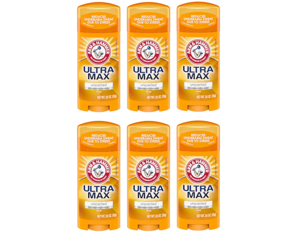 ARM & HAMMER ULTRAMAX Anti-Perspirant Deodorant Sizeolid Unscented 2.60 oz (Pack of 6)