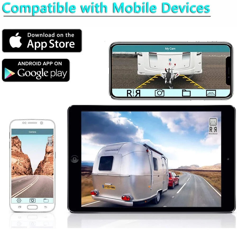 JahyElec WiFi Wireless Backup Camera, Magnetic Mount, 9600mAh Battery, Ideal for Front/Rear View