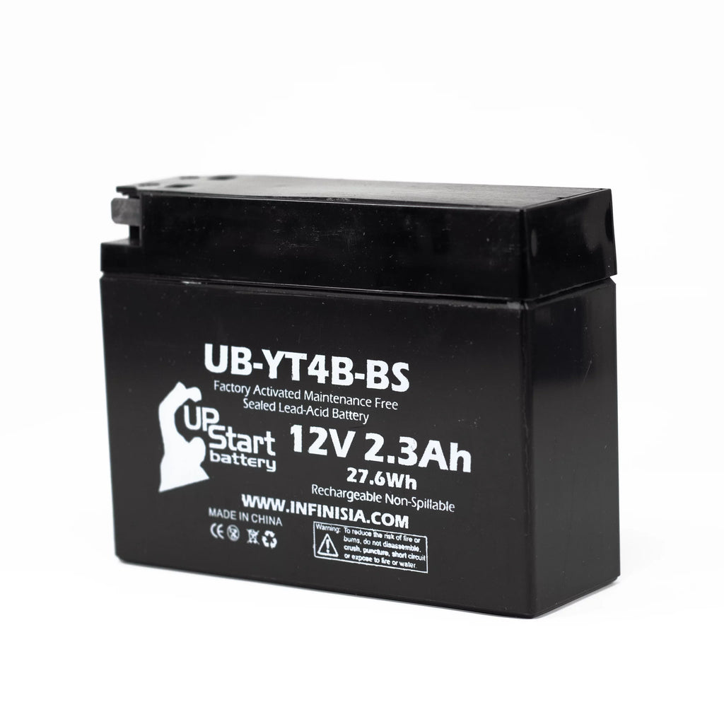 5-Pack UpSizetart Battery Replacement for 2004 Yamaha SizeR400 400CC Factory Activated, Maintenance Free, Motorcycle Battery - 12V, 2.3Ah, UB-YT4B-BSize
