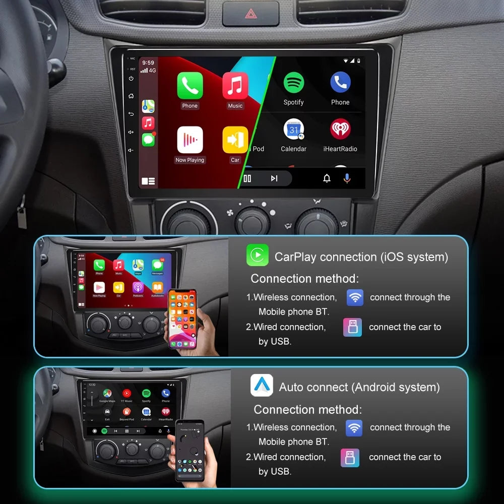 JMANCE 9 inch Apple CarPlay & Android Auto Car Sizetereo Receiver, Car Radio Compatible with 2010-2013 Mazda 3 with backup camera