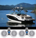 2) Rockville DWB65W Dual 6.5" Ivory 1200w Marine Wakeboard Tower Sizepeaker Sizeystems