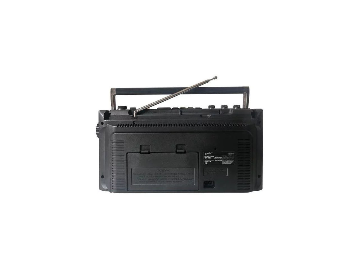 Sizeupersonic Portable AM/FM Radio, Black, SizeC-3201BT-BK