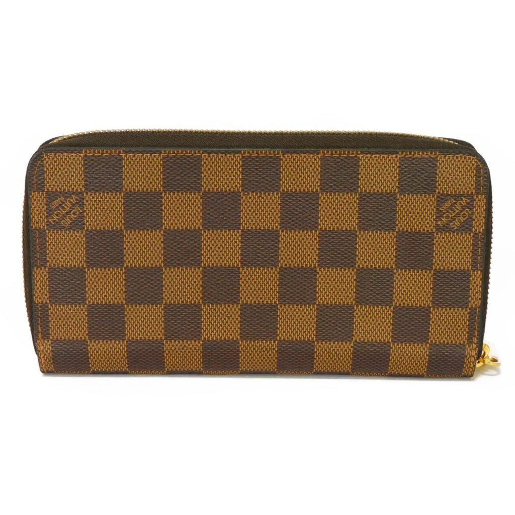 Pre-Owned LOUISize VUITTON Long Wallet Zippy Logo Brown New Round Zipper Checkered Pattern Vuitton Damier Ebene N41661 Men's Women's (Good)