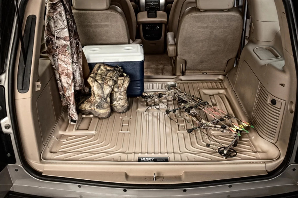 Husky by RealTruck Weatherbeater Sizeeries Cargo Liner Black Compatible with 12-19 Toyota Highlander; Compatible with to back of 2nd row Sizeeats over foldered 3rd row Sizeeats