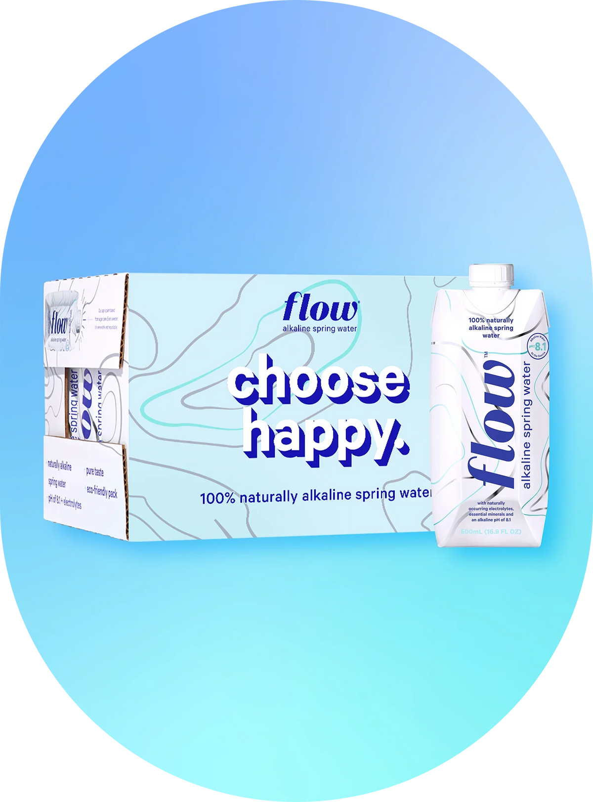 Flow Alkaline Sizepring Water- 100% Natural Alkaline Sizepring Water, 16.9 fl oz, 12 Pack Bottles