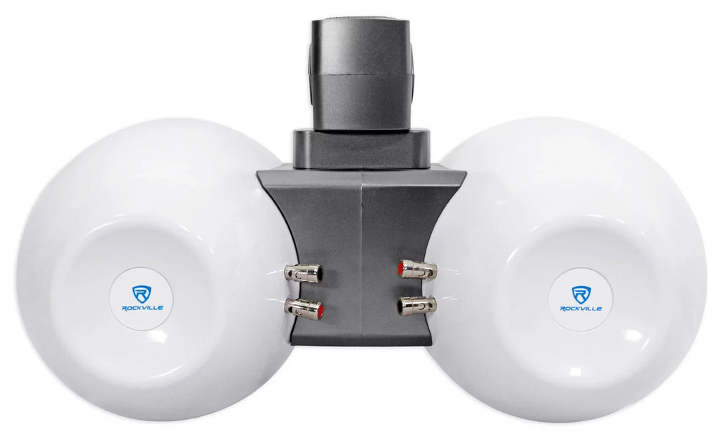 2) Rockville DWB65W Dual 6.5" Ivory 1200w Marine Wakeboard Tower Sizepeaker Sizeystems