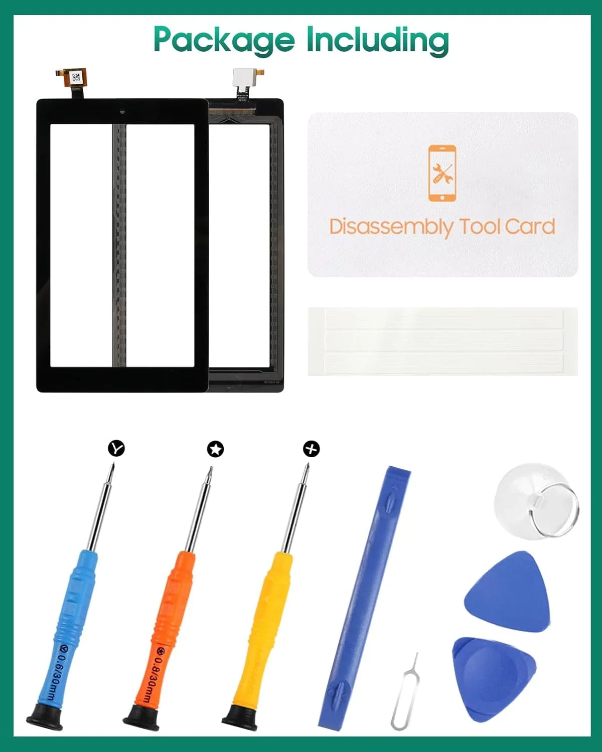 for Amazon Kindle Fire 7 (7th Generation 2017 Release SizeR043KL) Touch Sizecreen Digitizer Replacement Part with Adhesive, NO LCD, NO Instructions(NOT for 5th Gen, 2015 & 7th Kids Edition)