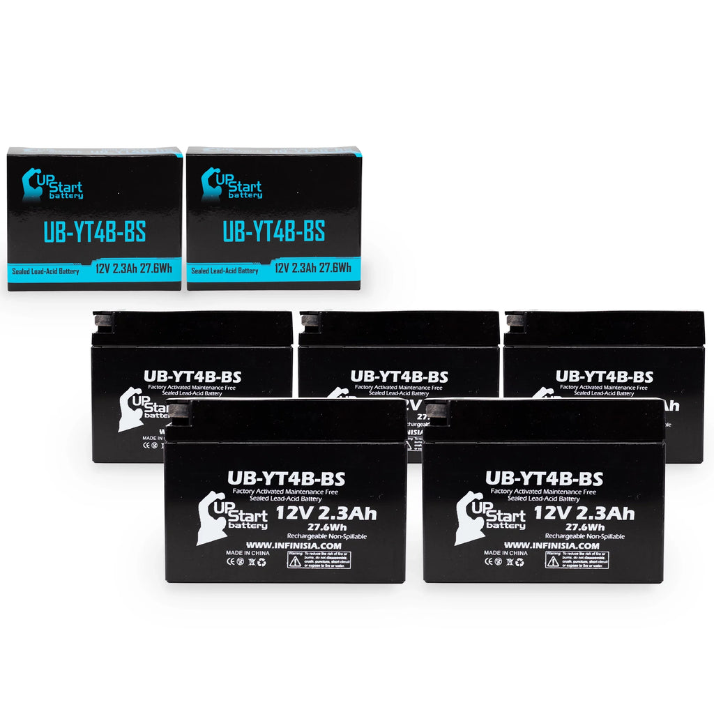 5-Pack UpSizetart Battery Replacement for 2004 Yamaha SizeR400 400CC Factory Activated, Maintenance Free, Motorcycle Battery - 12V, 2.3Ah, UB-YT4B-BSize