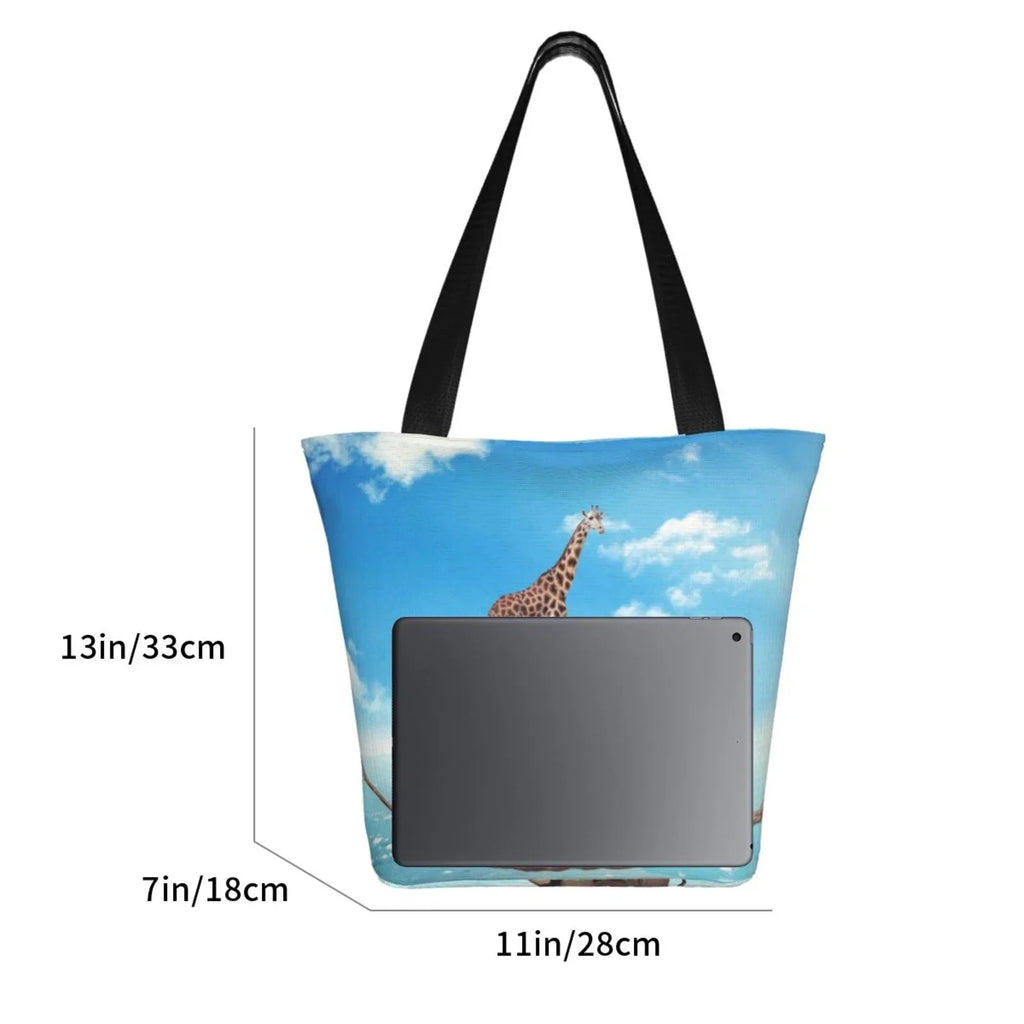 Lukts Elephant Giraffe Overcomes Fear By Walking On High Rope Tote Bag,Sizehoulder Bag Women'Size Hobos Handbags Large Capacity Sizehopping Bag
