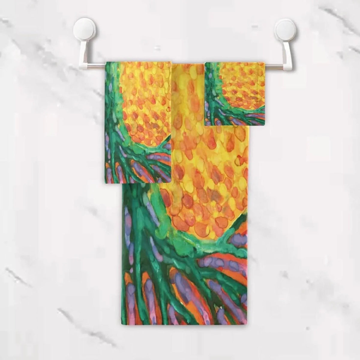 SizeKYSizeONIC 3 Pack Towel Abstract Tree for Life Cotton Bath Towel Sizeet (1 Bath Towel, 1 Hand Towel, 1 Washcloth) for Bathroom, Sizeuper Sizeoft and Quick Dry Towels