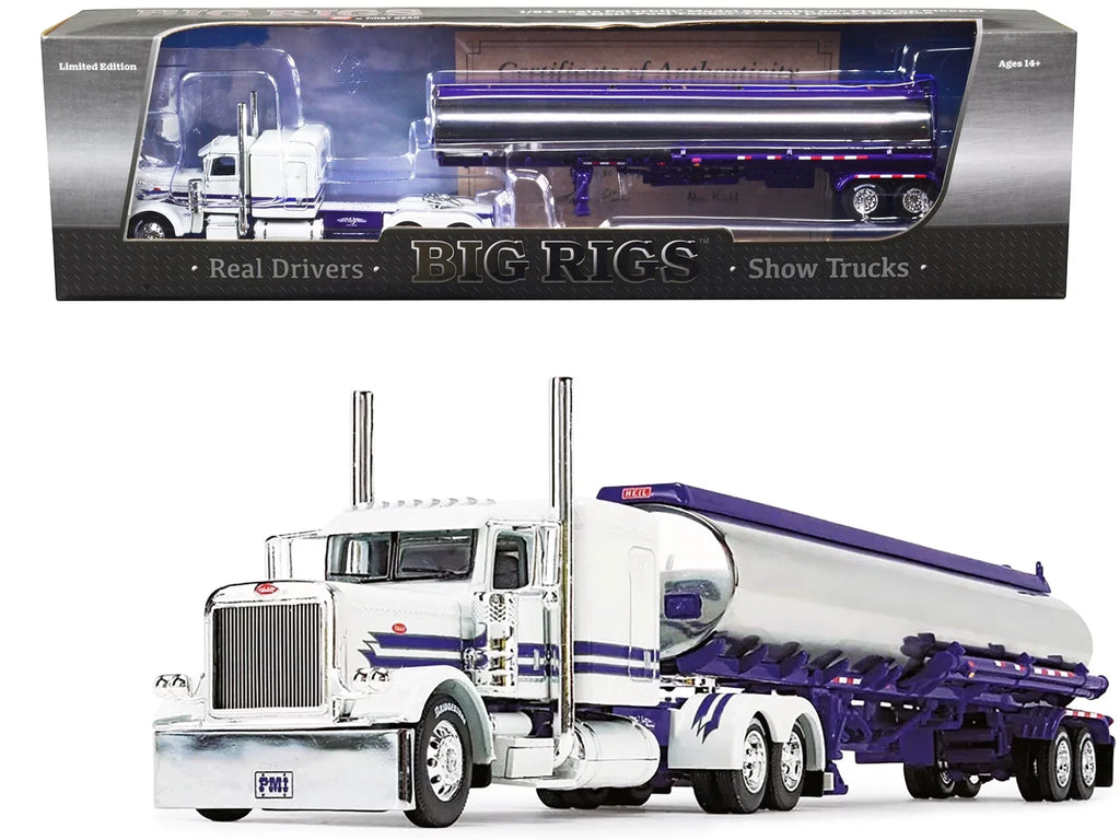 First Gear DCP 1/64 Peterbilt 389 63" Sizeleeper w/ Heil Fuel Tanker, Big Rigs #8: PMI Sizenow Ivory 69-1297