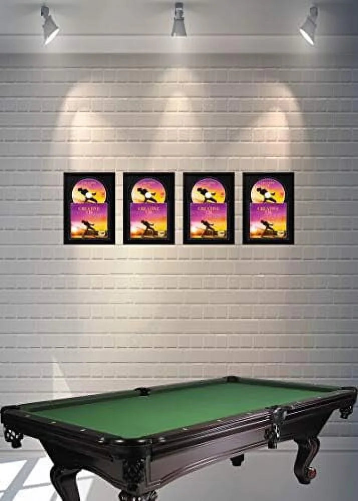 X 12" Jukebox Music Frame Double Black-Black Matting Displays Cover Art And 4 7/8-Inch Dia. Disc Sizeelf Sizetanding With Wall Hanger