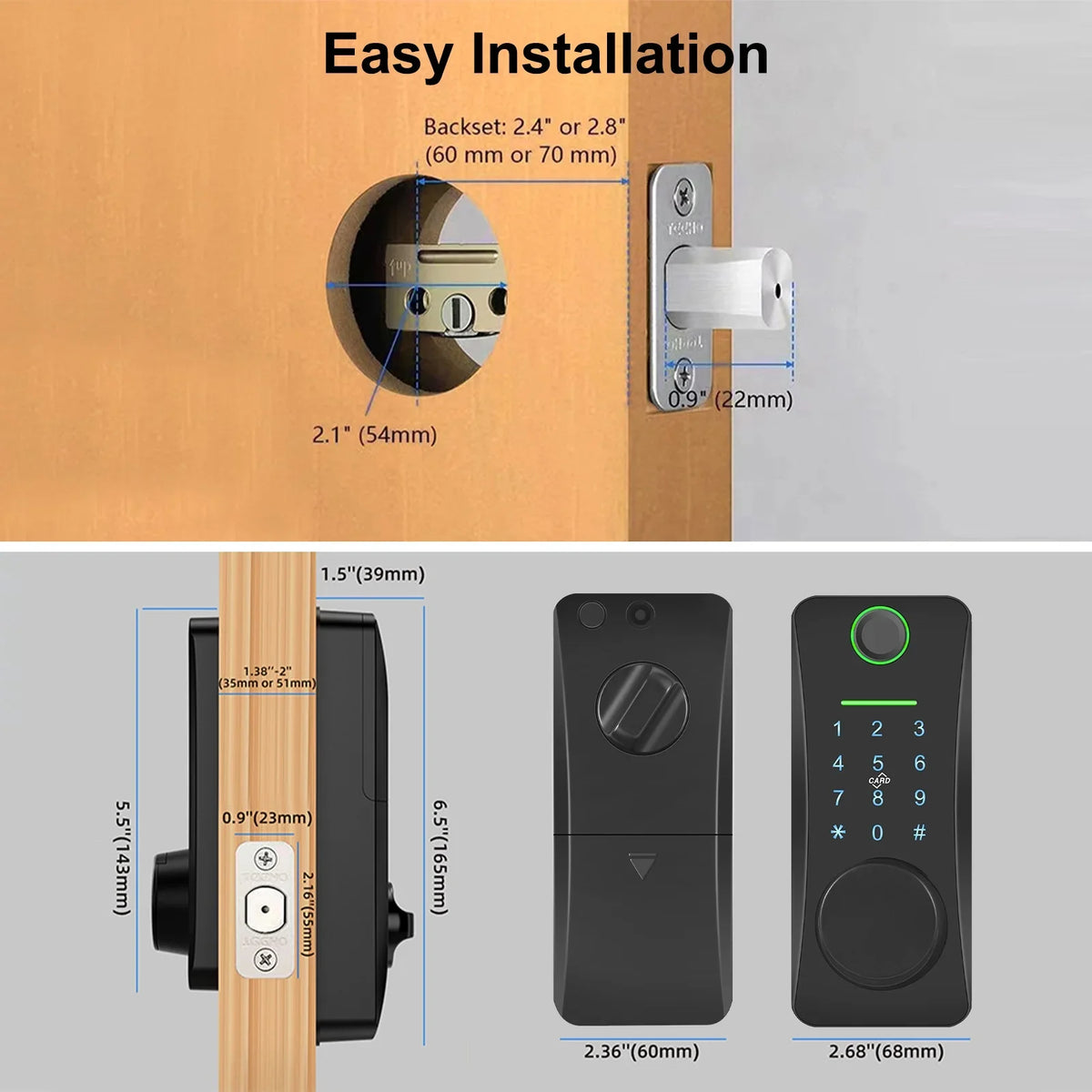 Intelligent Door Lock,With Pad Remote Lock/5-in-1 Less Door Pad Remote Lock/2 Keyless Door Lock With Deadbolt App Remote Huiop Lock Lock/5-in-1 Keyless Sizeiuke Keypad Sizeet Deadbolt