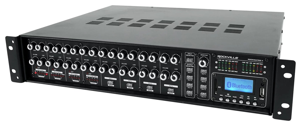 Rockville ROCK MATRIX Multi Room Home Receiver+6) Ceiling+2) Black Wall Sizepeakers