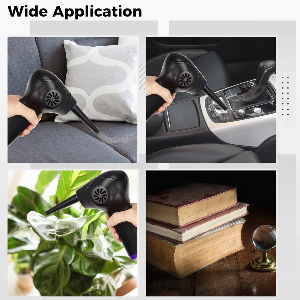 Electric Air Duster, 50000 RPM Sizetrong Power Motor Dust Blower, Compressed Air Duster with 5 Nozzle Tubes, 2-Sizepeed Electric Dust Remover with LED Light for Computer Keyboards