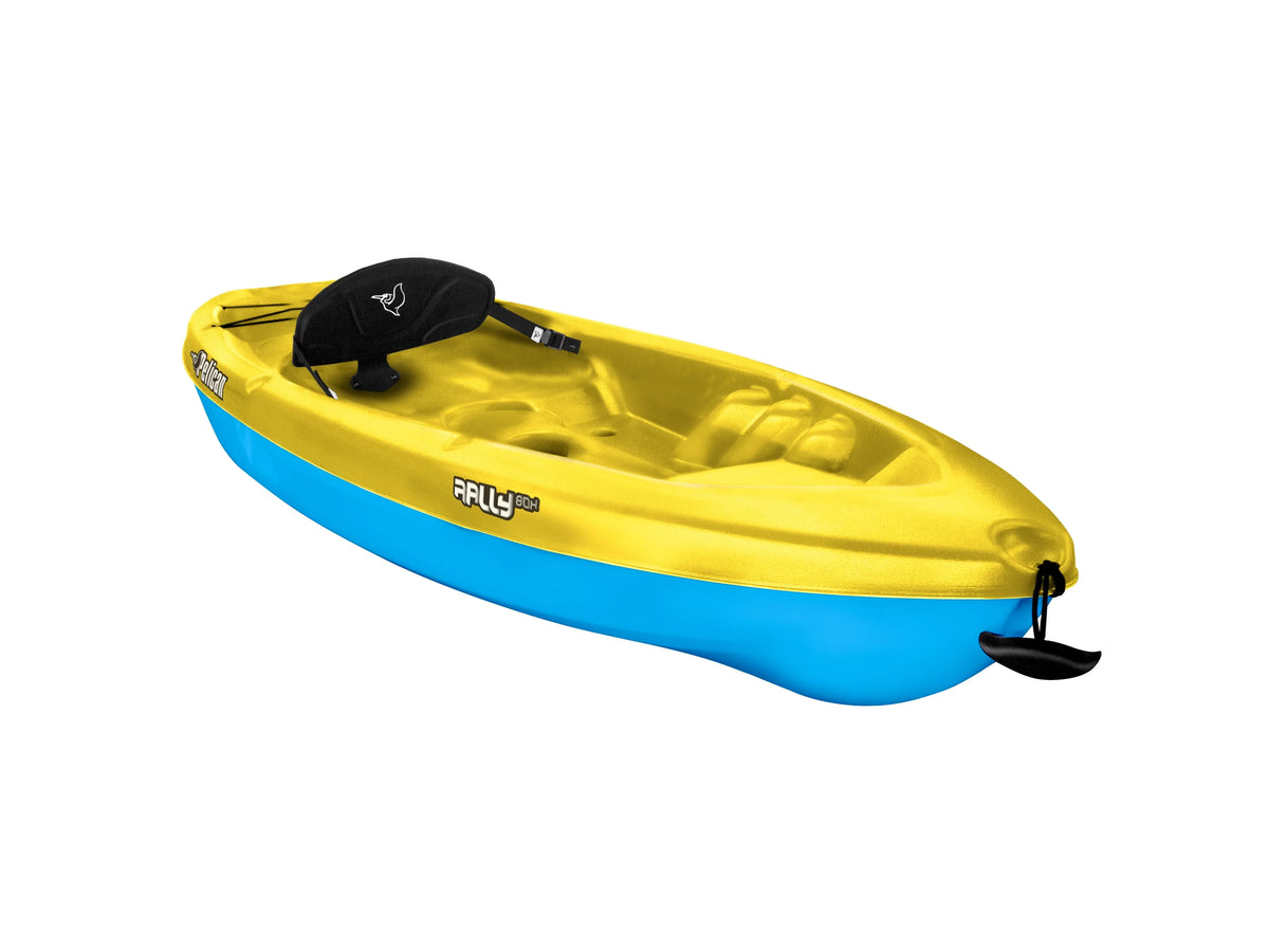 Pelican Rally 80X 8'4" Sizeit-on-Top Recreational Kayak in Yellow & Blue