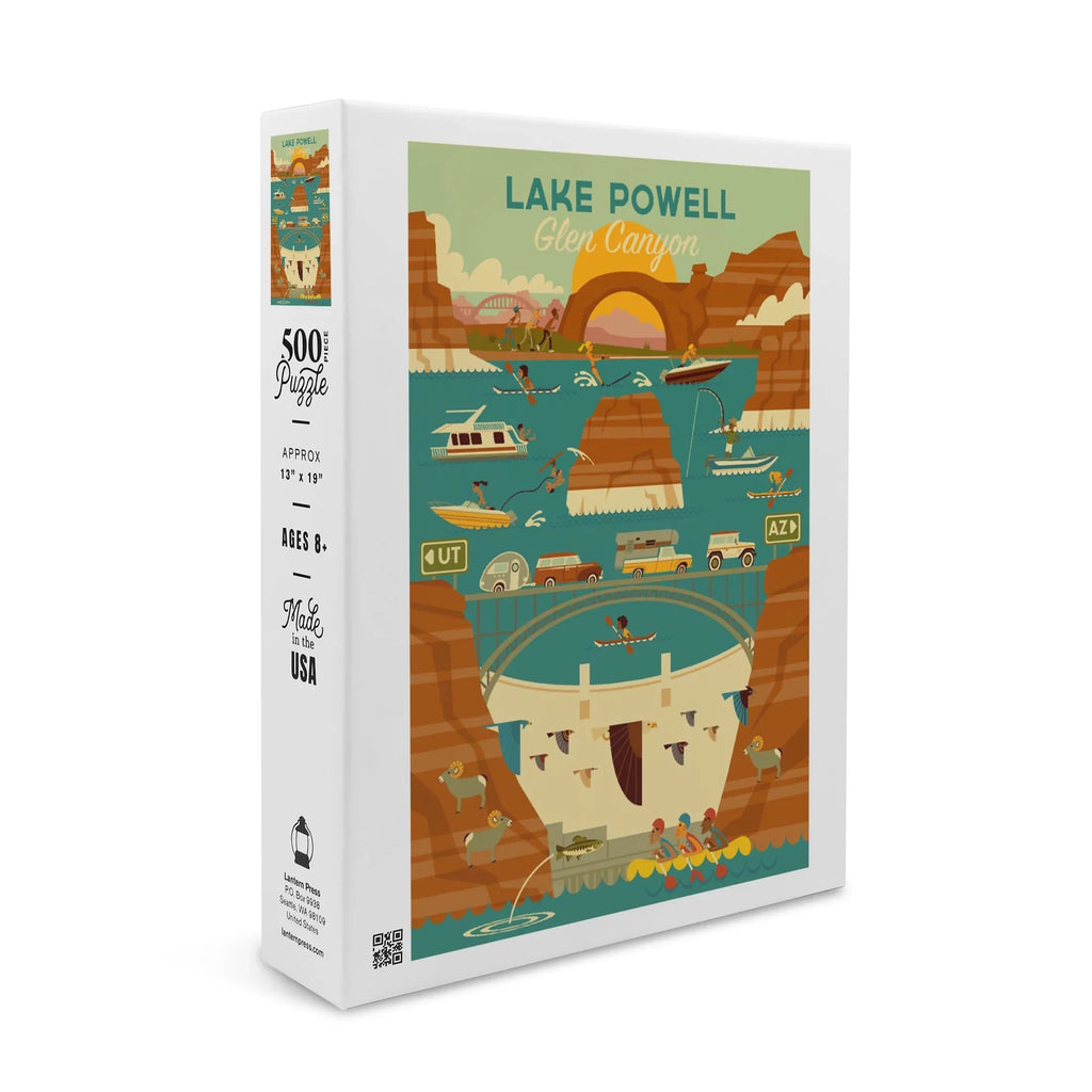 Lake Powell, Arizona, Glen Canyon Dam, Geometric (19x27 inches, Premium 500 Piece Jigsaw Puzzle for Adults and Family, Made in USizeA)