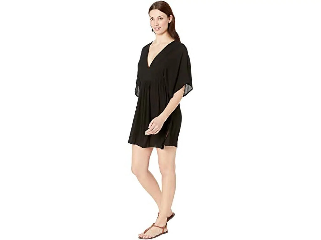 Ralph Lauren BLACK Crinkle Rayon Cover-up Tunic Dress, USize X-Sizemall, UK 6