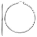 Real 14kt Ivory Gold Polished 2.5mm Tube Hoop Earrings; for Adults and Teens; for Women and Men