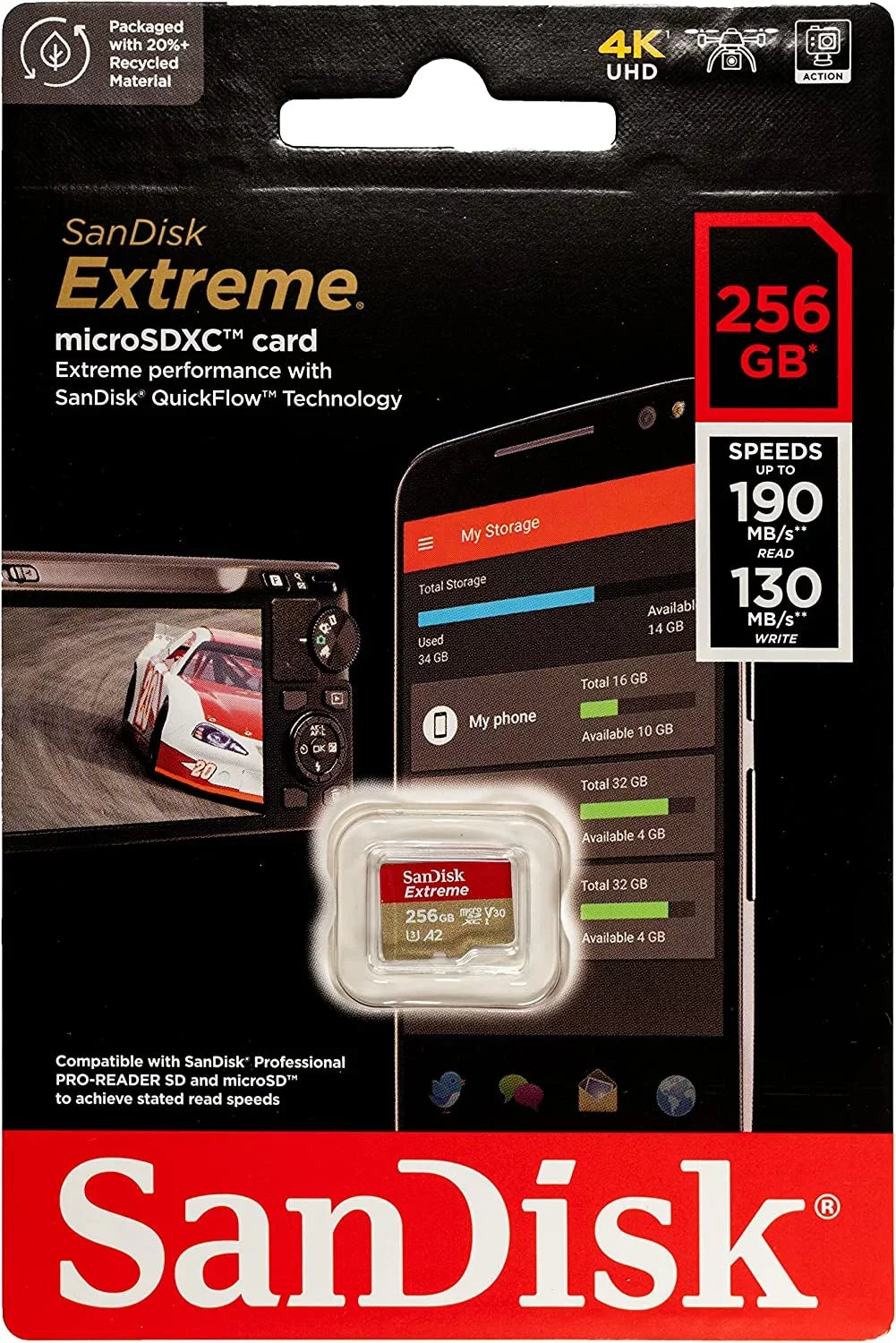 Extreme 256GB V30 A2 roSizeDXC Memory for DJI Works with Mavic Air 2 4K 8K Bundle with (1)