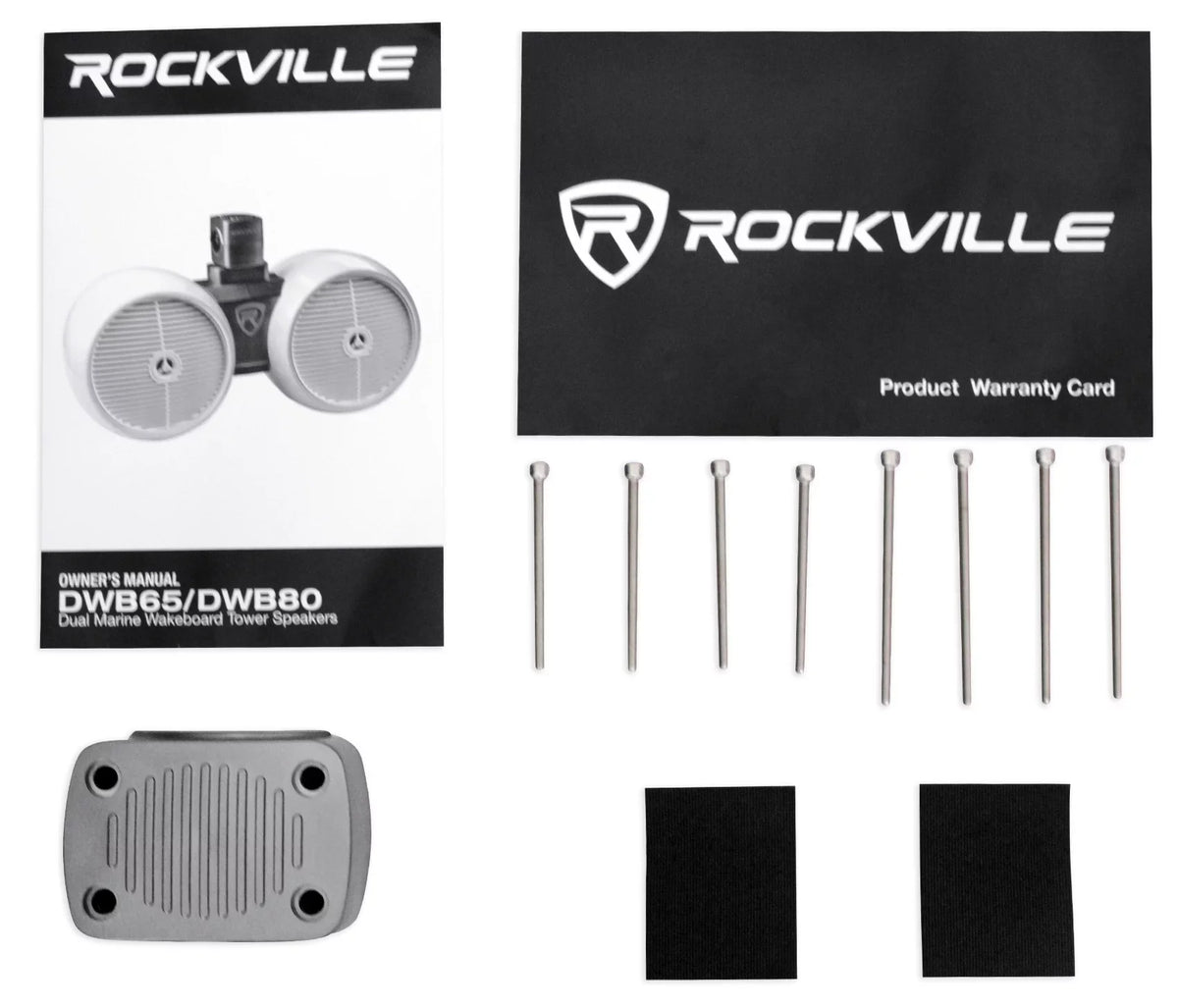 2) Rockville DWB65W Dual 6.5" Ivory 1200w Marine Wakeboard Tower Sizepeaker Sizeystems